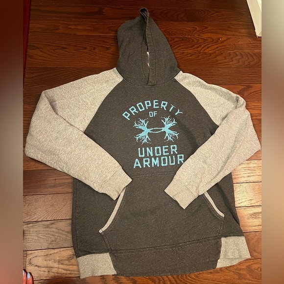 Under Armour Women’s Gray & Blue Hoodie Size Medium - Picture 2 of 7